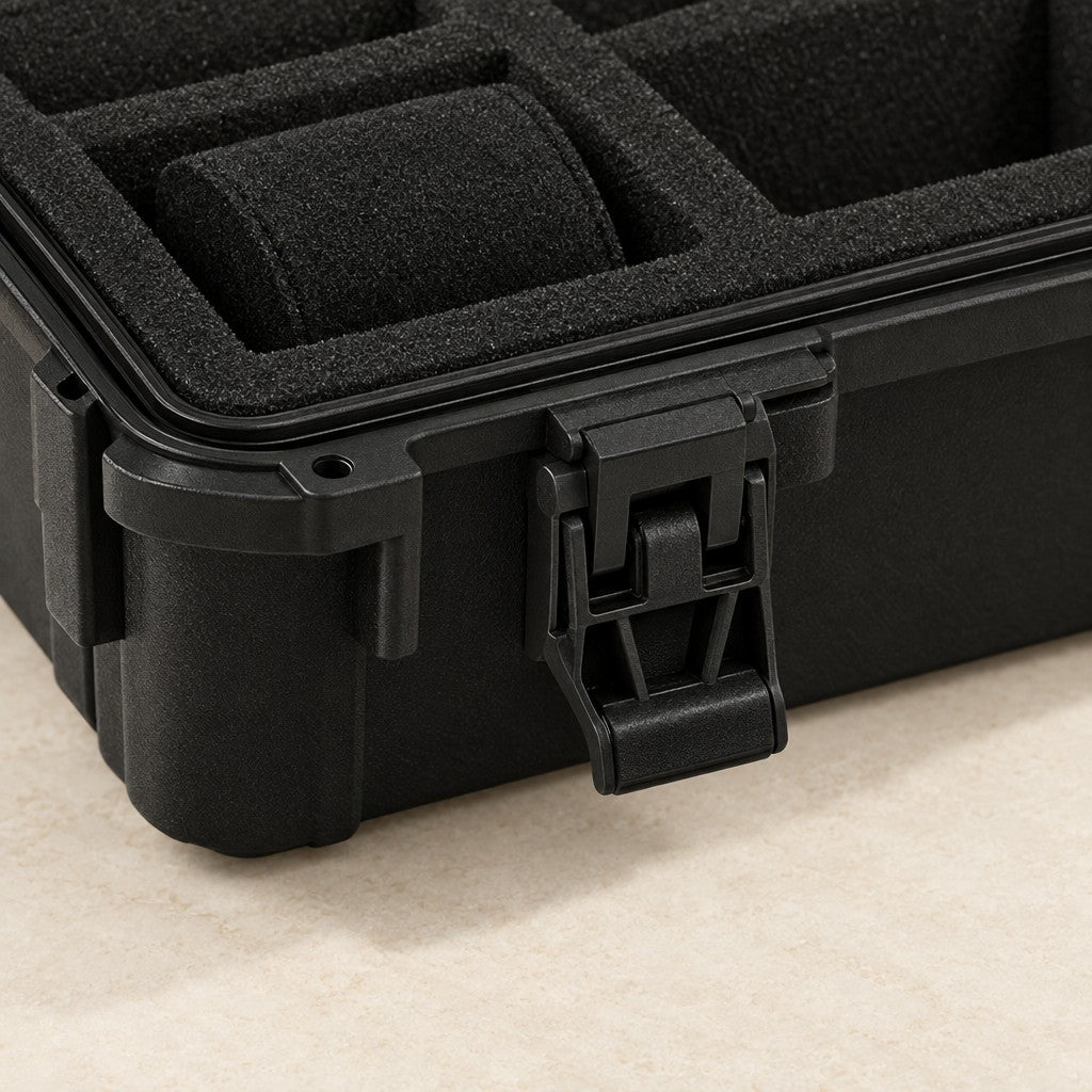 Eight compartments, fitted foam