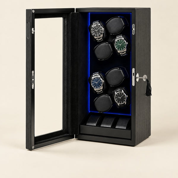 8-Watch Winder Cabinet with Lock and Storage