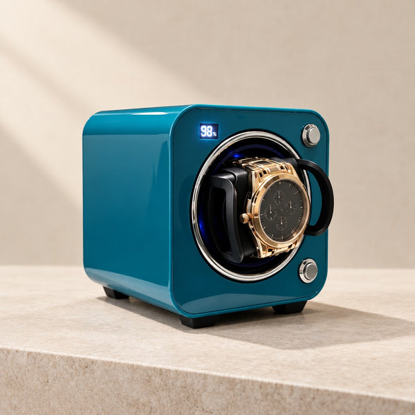 Cube Single Watch Winder with Digital Display - Rechargeable