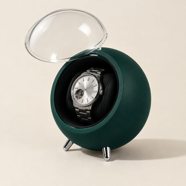 Round Single Watch Winder - USB-C or AA Battery