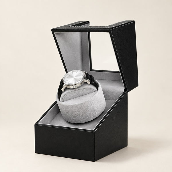 Single Watch Winder with Glass Lid - USB-C