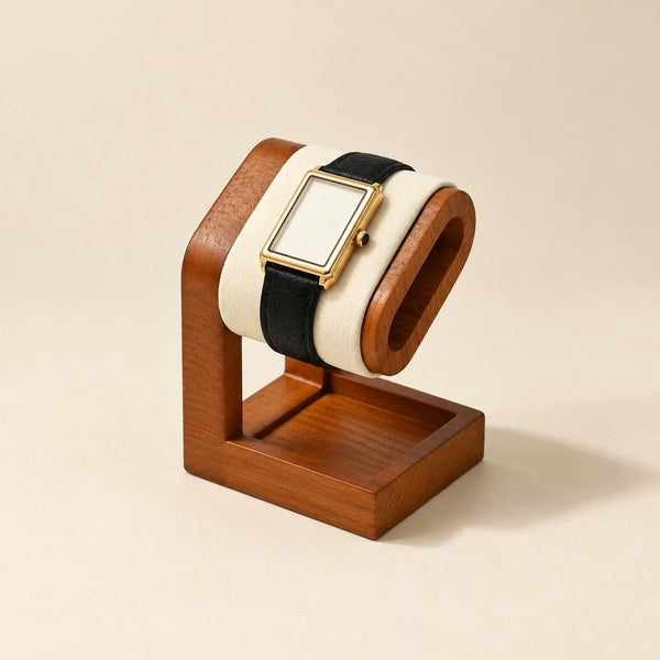 Wooden Watch Pillow Stand with Tray - Single or Double