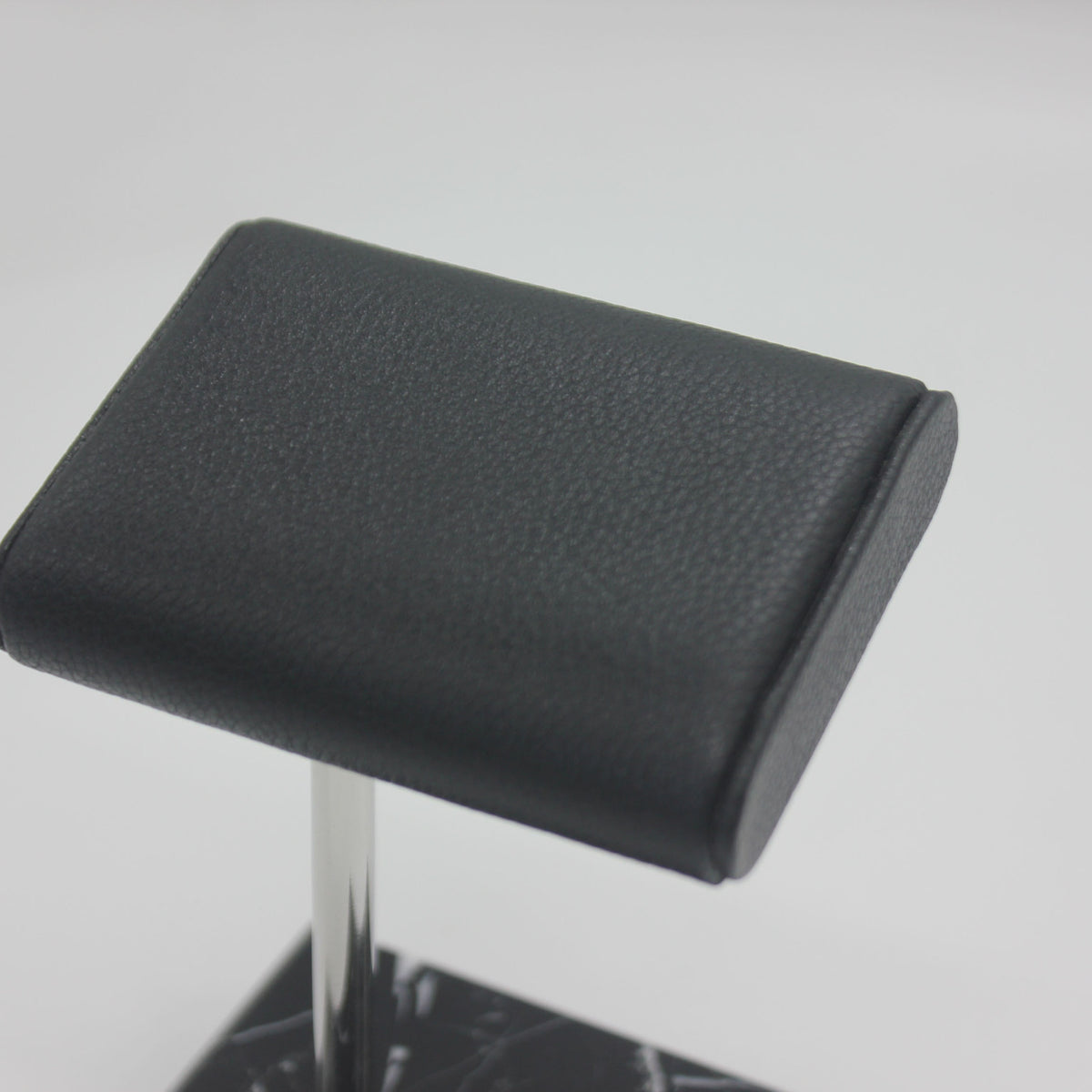 Natural Black Marble Watch Stand with Genuine Leather Pillow