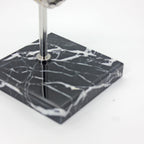 Natural Black Marble Watch Stand with Genuine Leather Pillow