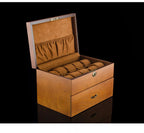 20-Slot Wooden Watch Box with Lock and Drawer