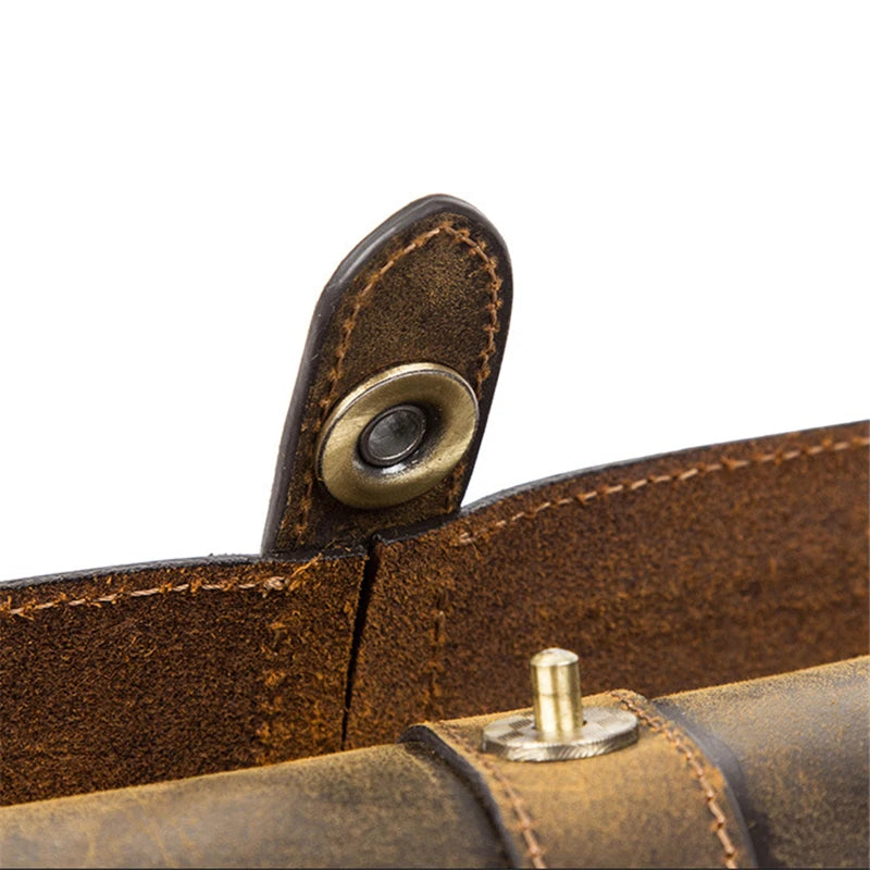 3-Slot Crazy Horse Leather Watch Roll