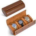 3-Watch Travel Case - Smooth or Textured Leather
