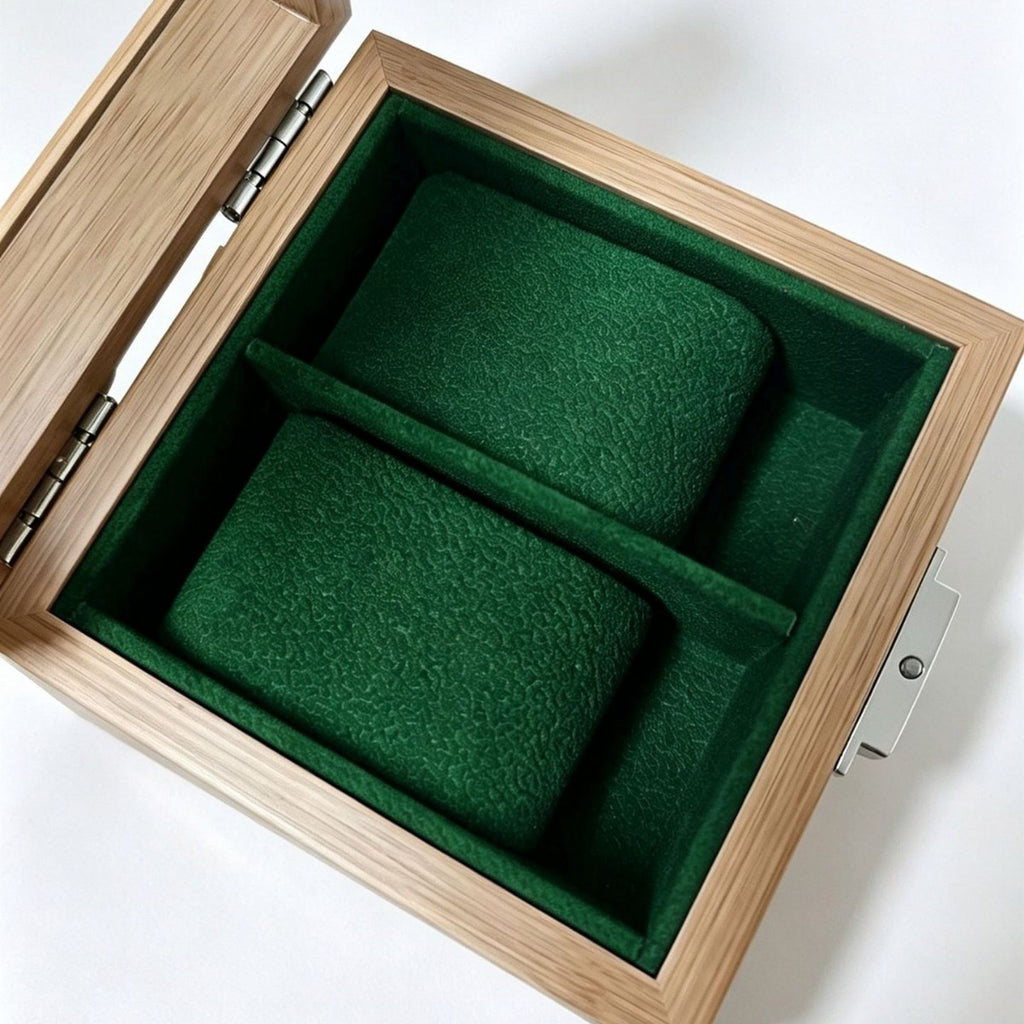 Wood-Grain Watch Box with Window - 2 Slots