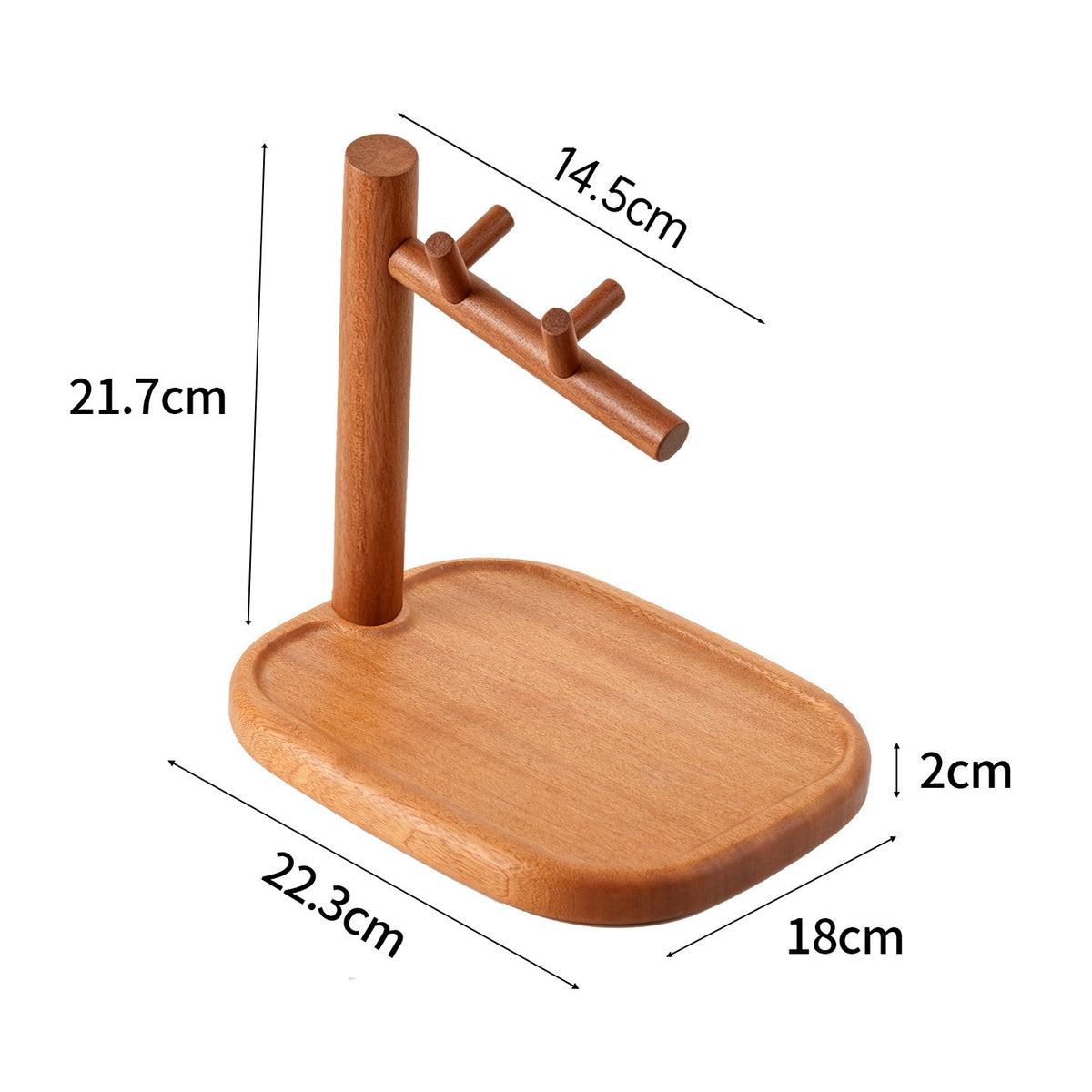 Wooden Valet Tray with Watch and Key Stand