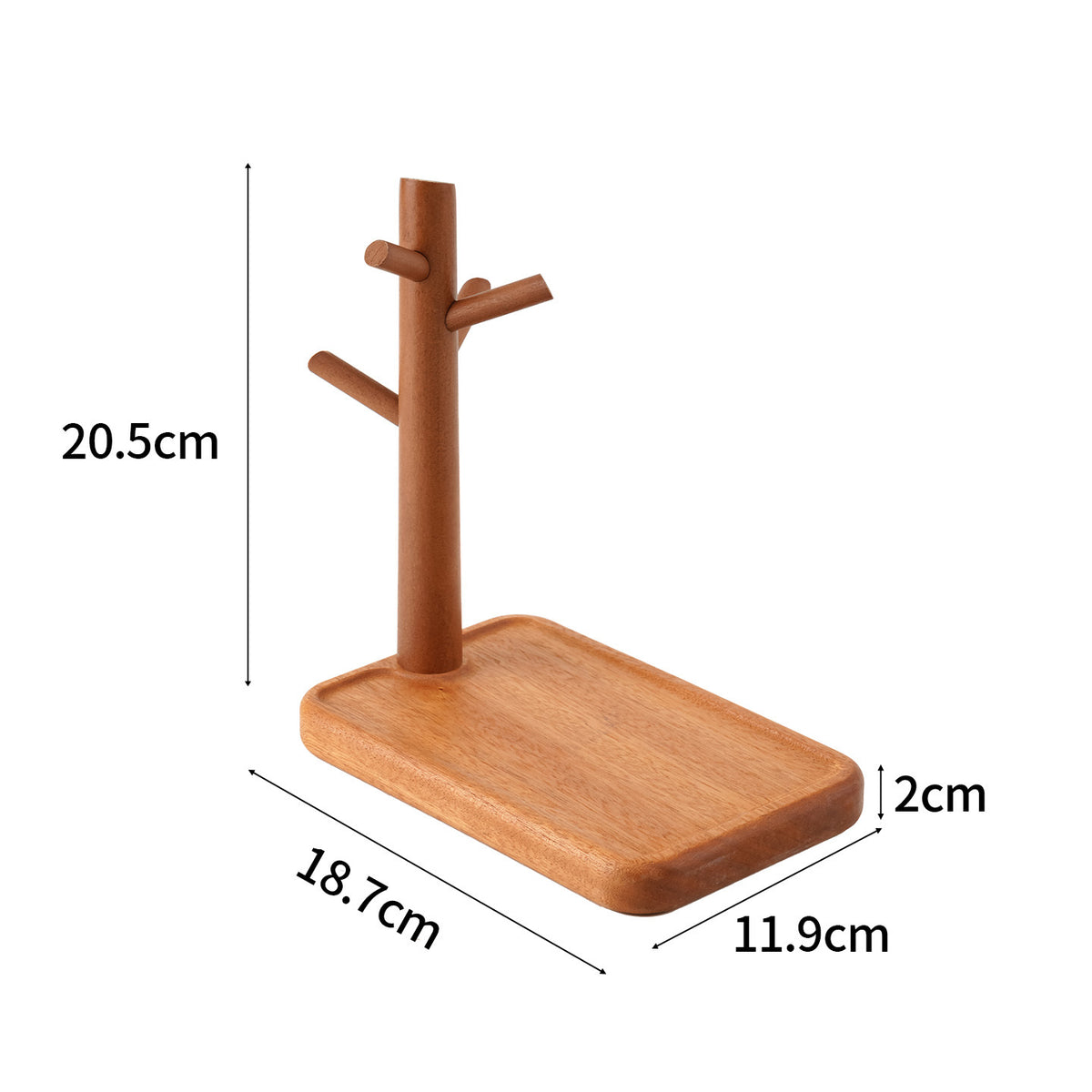 Wooden Valet Tray with Watch and Key Stand