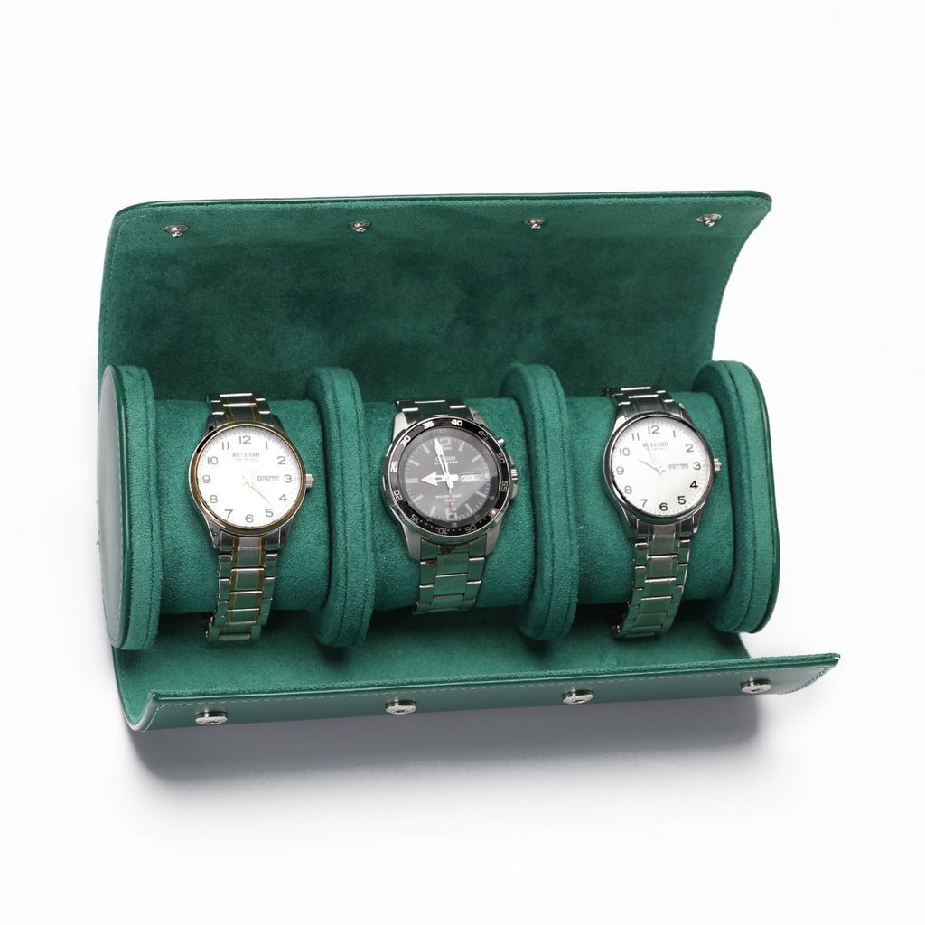 3-Watch Travel Case - Smooth or Textured Leather