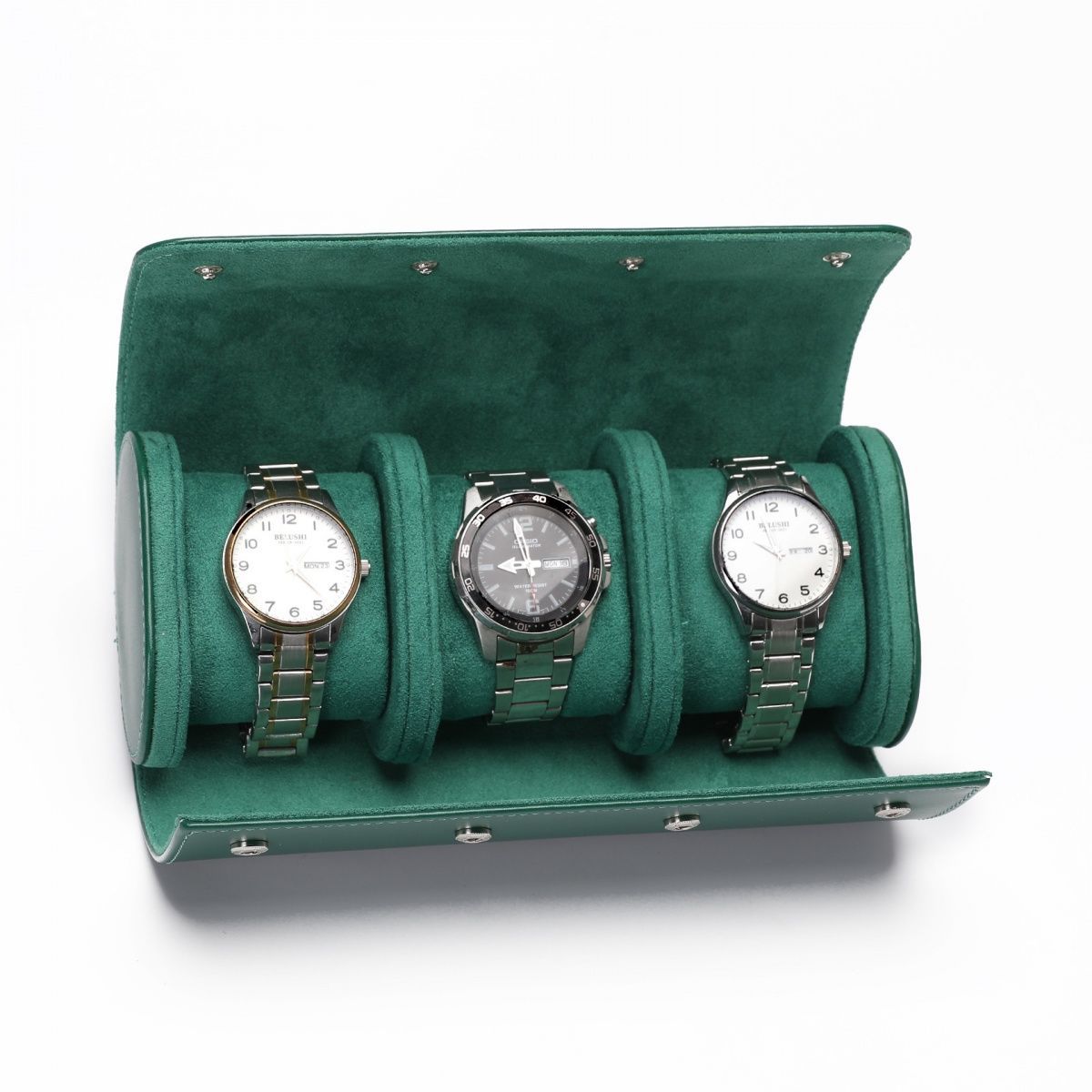 3-Watch Travel Case - Smooth or Textured Leather
