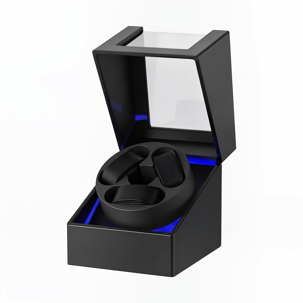 Lacquered 3-Watch Winder with Light and 5 Speeds