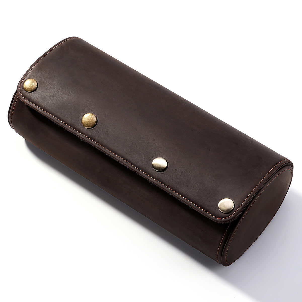 3-Watch Crazy Horse Leather Travel Case