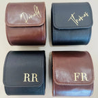 Personalized Leather Watch Roll - Choice of Lettering Color