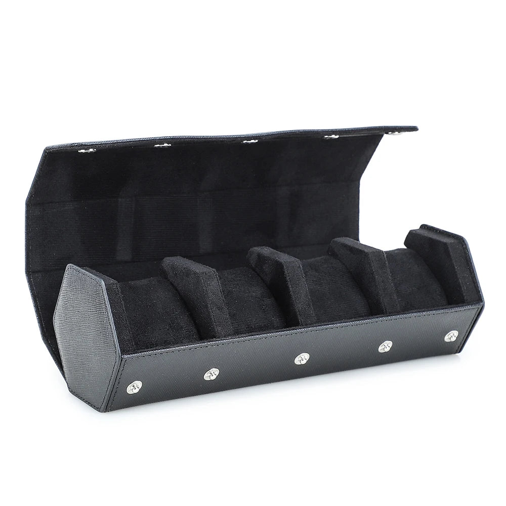 4-Slot Leather Hexagon Watch Case