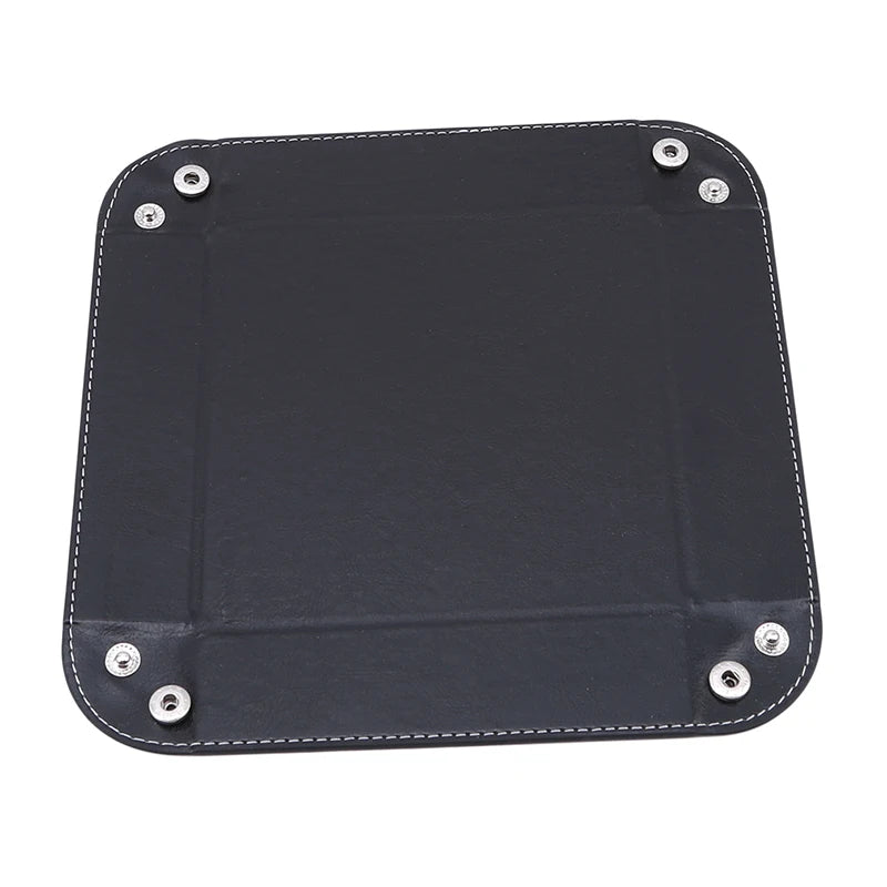 Collapsible Faux Leather Valet Tray