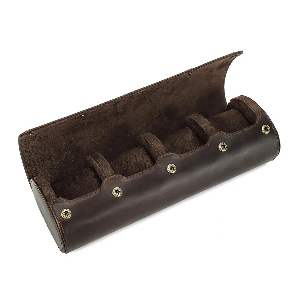 Vintage Leather Watch Roll - 1 to 4 Slots