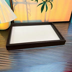 Woven Valet Tray with Wood-Grain Frame