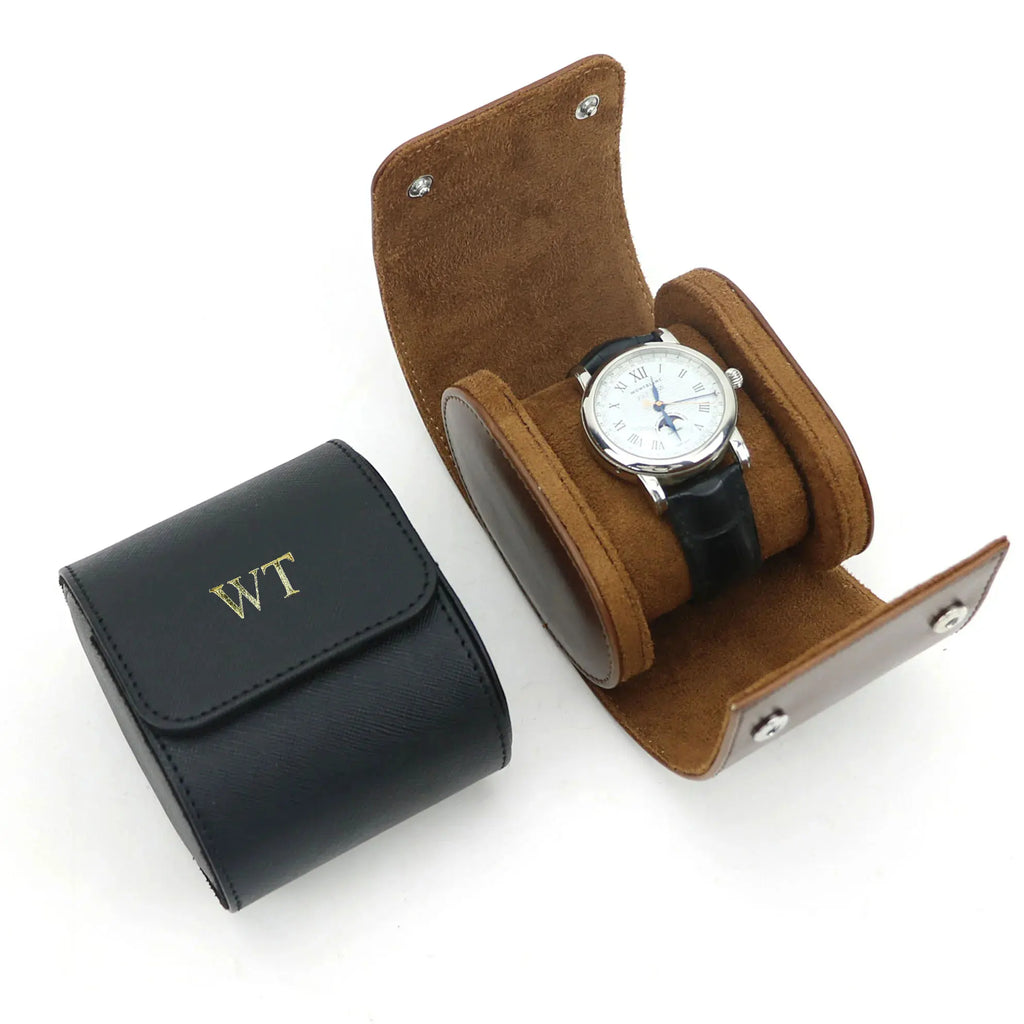 Personalized Single Watch Roll with Slide-Out Pillow