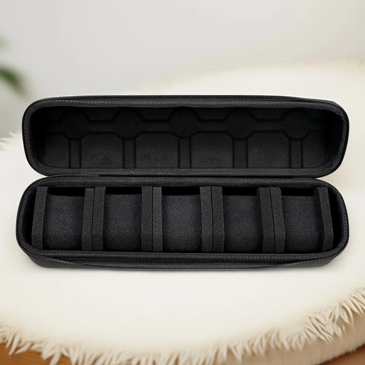 5-Slot Zippered Hard-Shell Watch Case