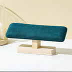 T-Bar Watch Stand with Wooden Base - Velvet or Leather