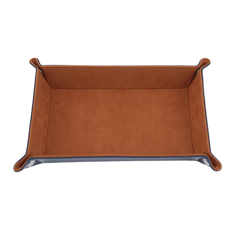 Foldable Valet Tray with Soft Suede-Touch Lining