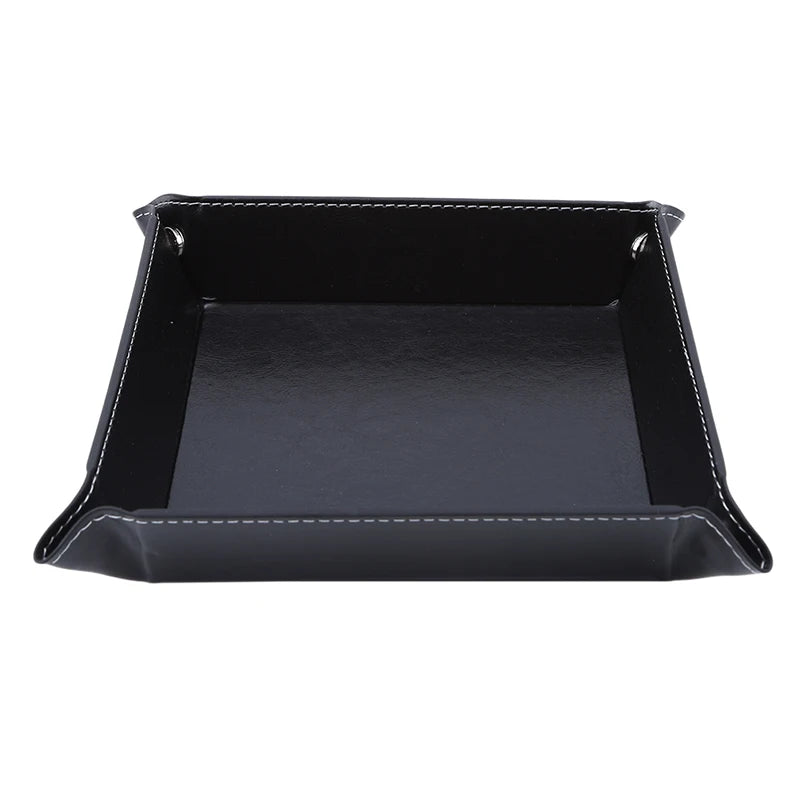 Collapsible Faux Leather Valet Tray