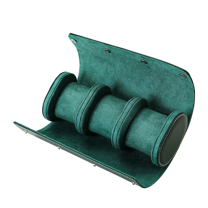 Leather Watch Roll with Contrast Stitching - 1, 2 or 3 Slots