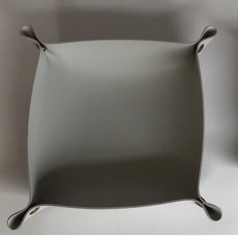 Foldable Leather Valet Tray with Snap Corners