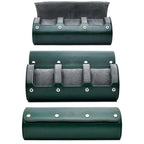 3-Slot Faux Leather Watch Roll