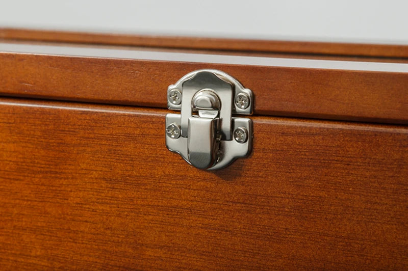 5-Slot Wooden Watch Box with Glass Lid