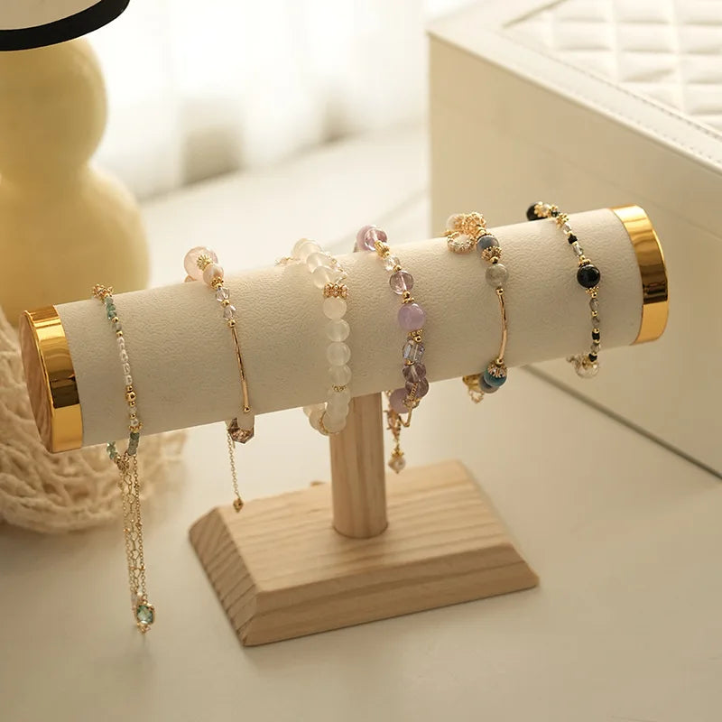 T-Bar Watch and Bracelet Stand with Suede Bar