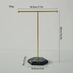 T-Bar Jewelry and Watch Stand with Hexagonal Base