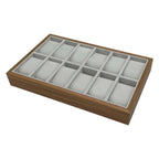 12-Slot Walnut Grain Watch Storage Box