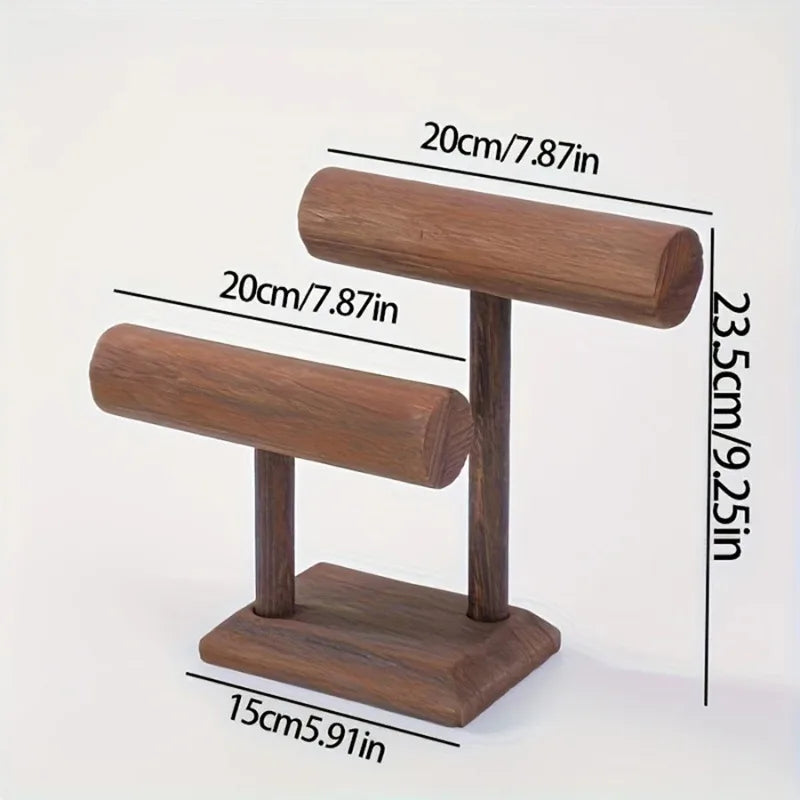 Double T-Bar Walnut Watch Tower