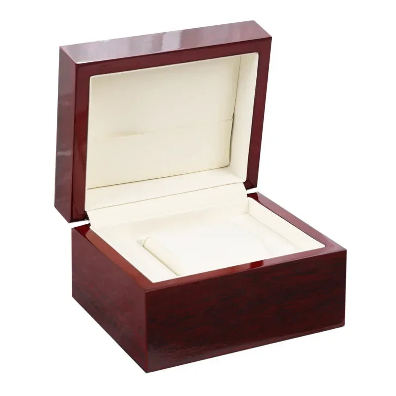 Single Watch Box in Red Lacquered Wood