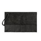6-Slot Pebbled Leather Watch Roll