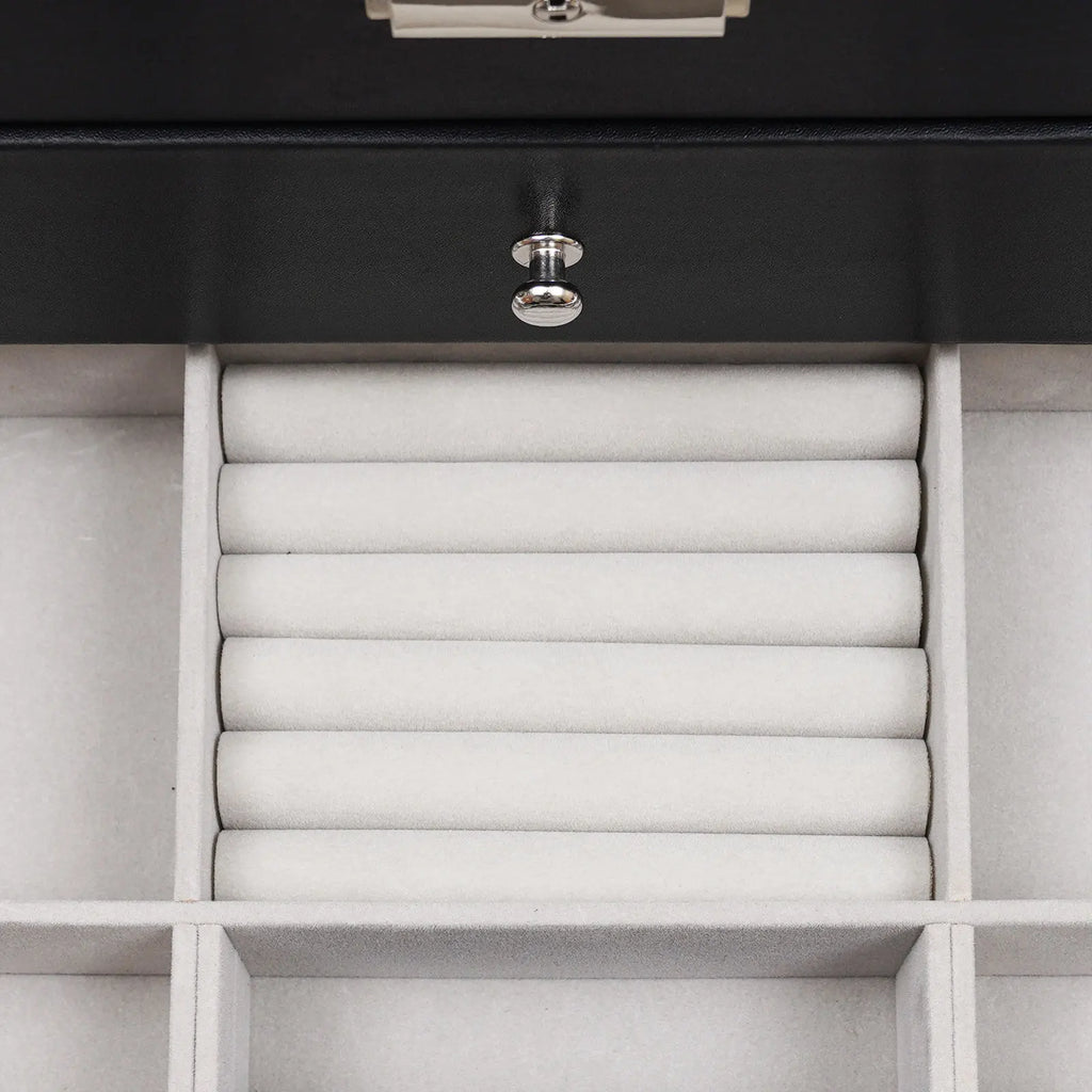 12-Slot Lockable Watch Box with Two Drawers
