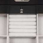 12-Slot Lockable Watch Box with Two Drawers