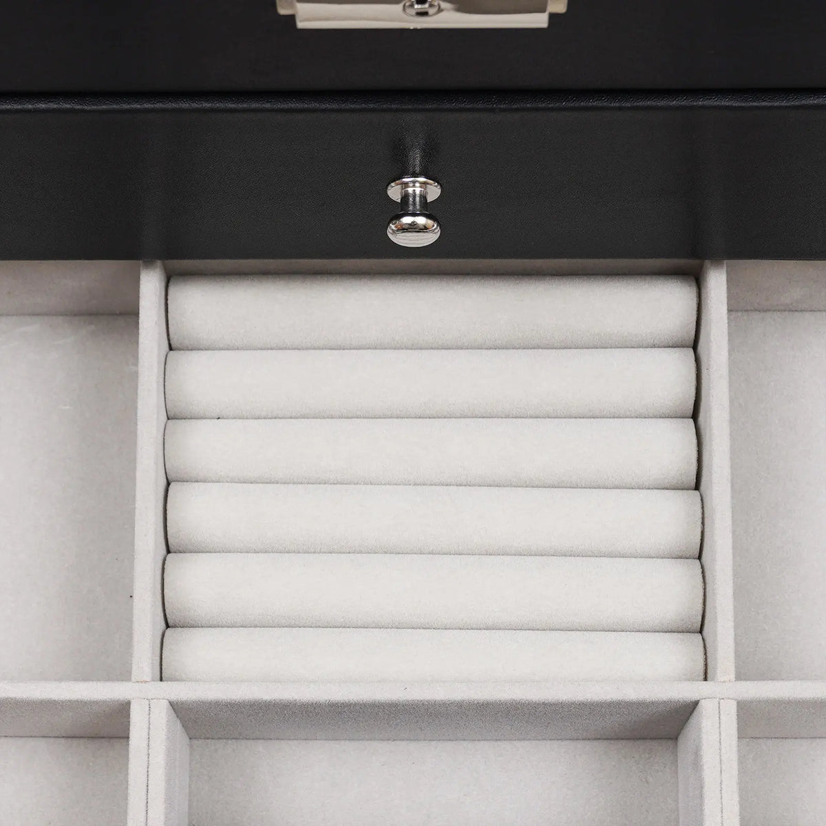 12-Slot Lockable Watch Box with Two Drawers