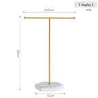 T-Bar Jewelry and Watch Stand with Hexagonal Base