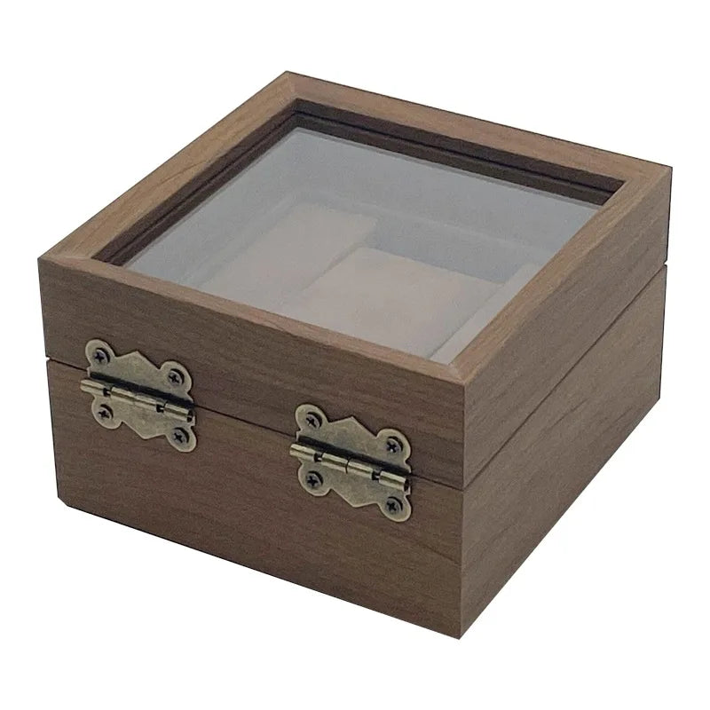 Walnut-Finish Single Watch Box with Clear Lid