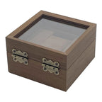 Walnut-Finish Single Watch Box with Clear Lid