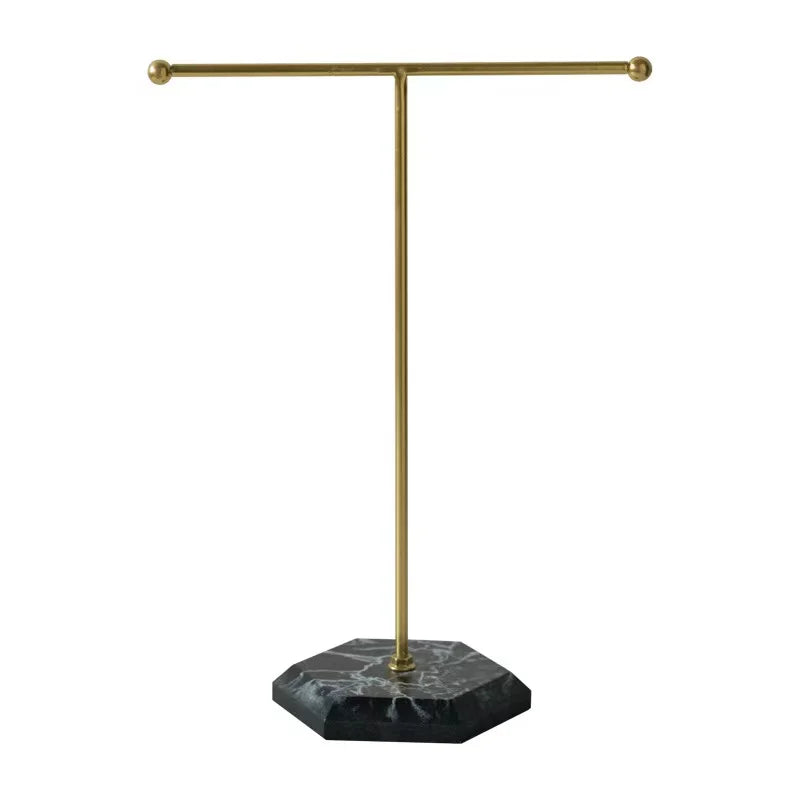 T-Bar Jewelry and Watch Stand with Hexagonal Base