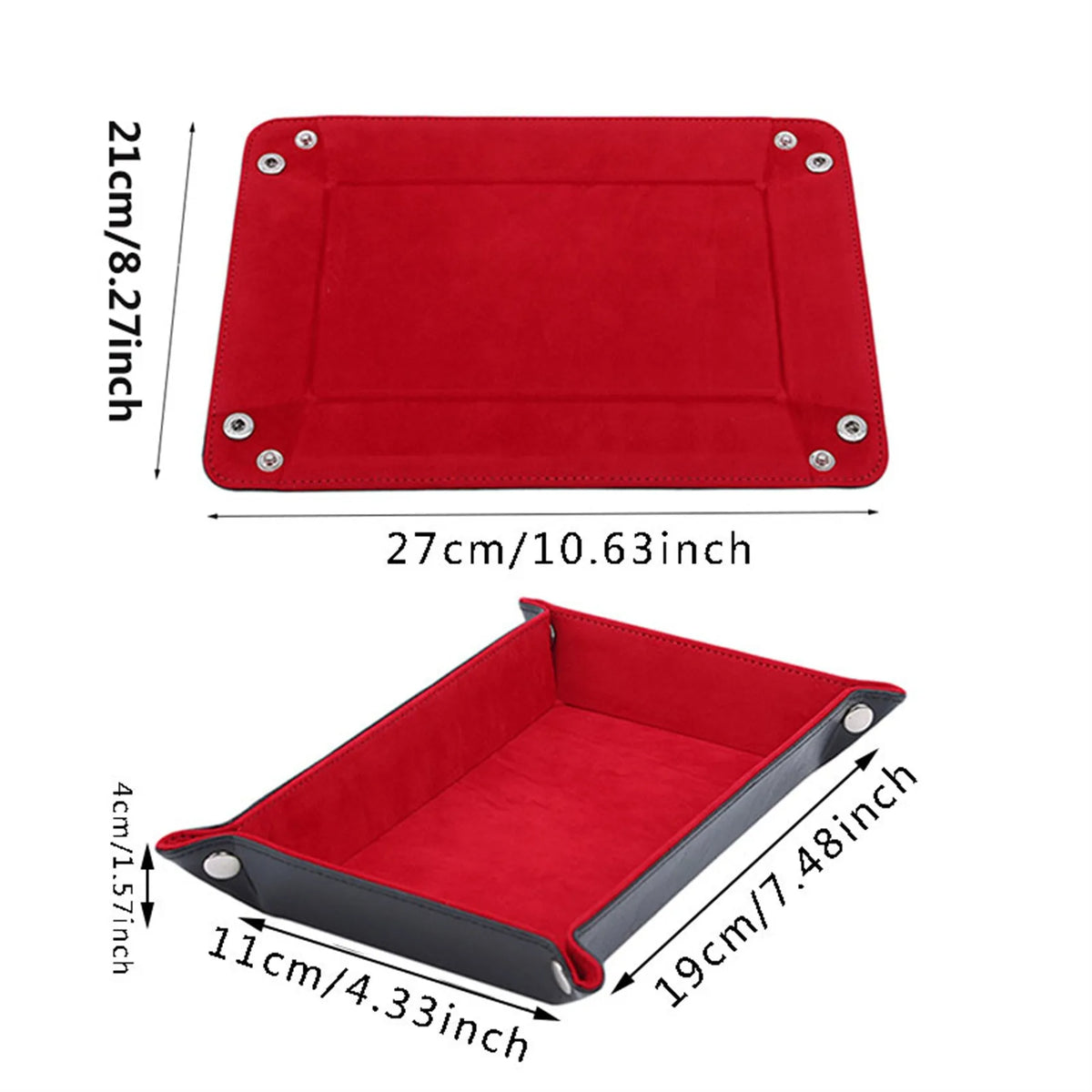 Foldable Valet Tray with Soft Suede-Touch Lining