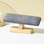 T-Bar Watch Stand with Wooden Base - Velvet or Leather