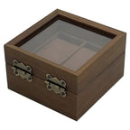 Vintage Walnut 2-Slot Watch Box with Clear Lid