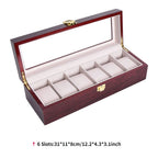 Luxury 6-Slot Wooden Watch Organizer Box Style A
