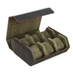 Hexagonal Vintage Leather Watch Case - 1 to 8 Slots